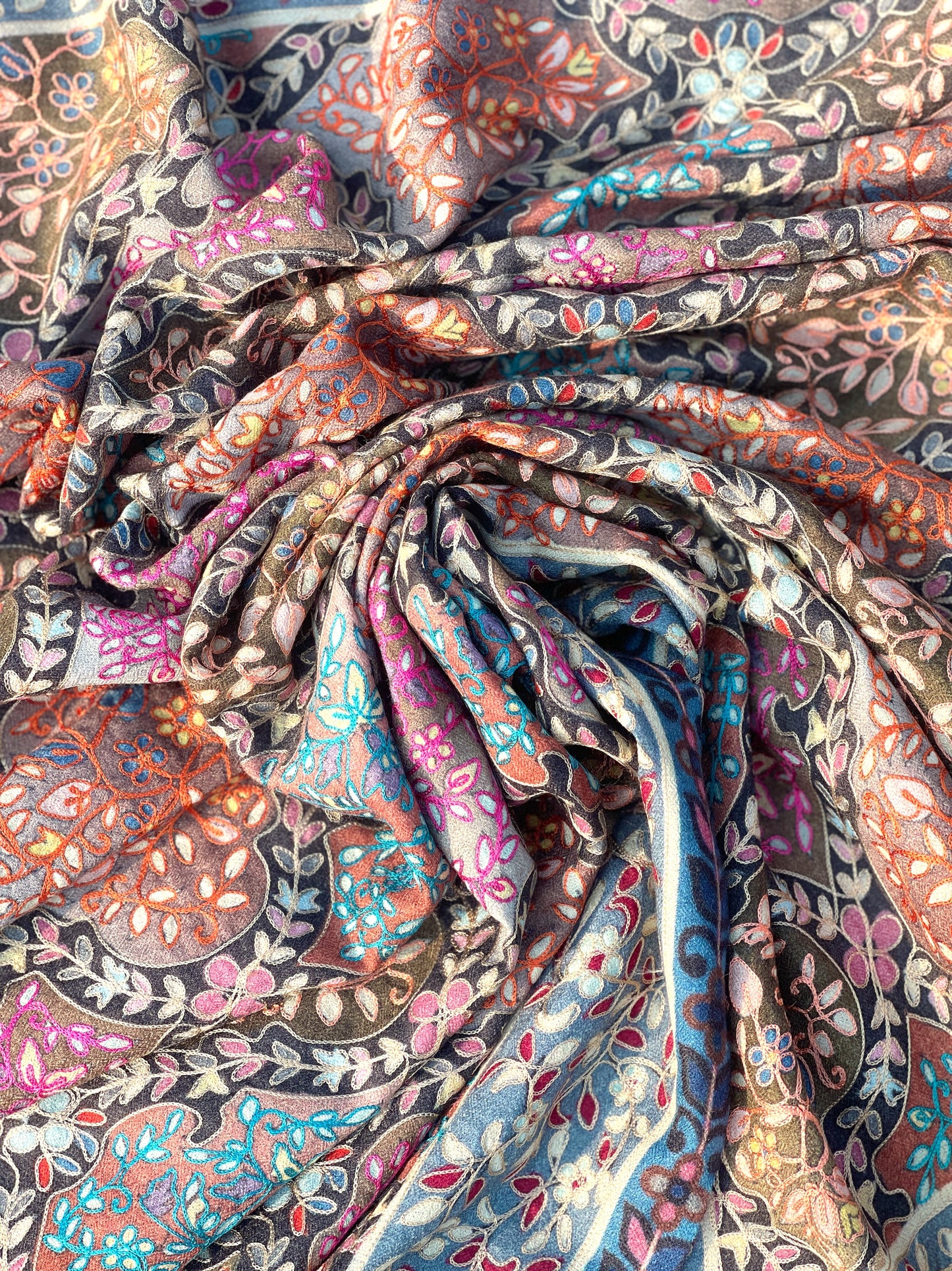 Needle Aari Work Kalamkar Shawl