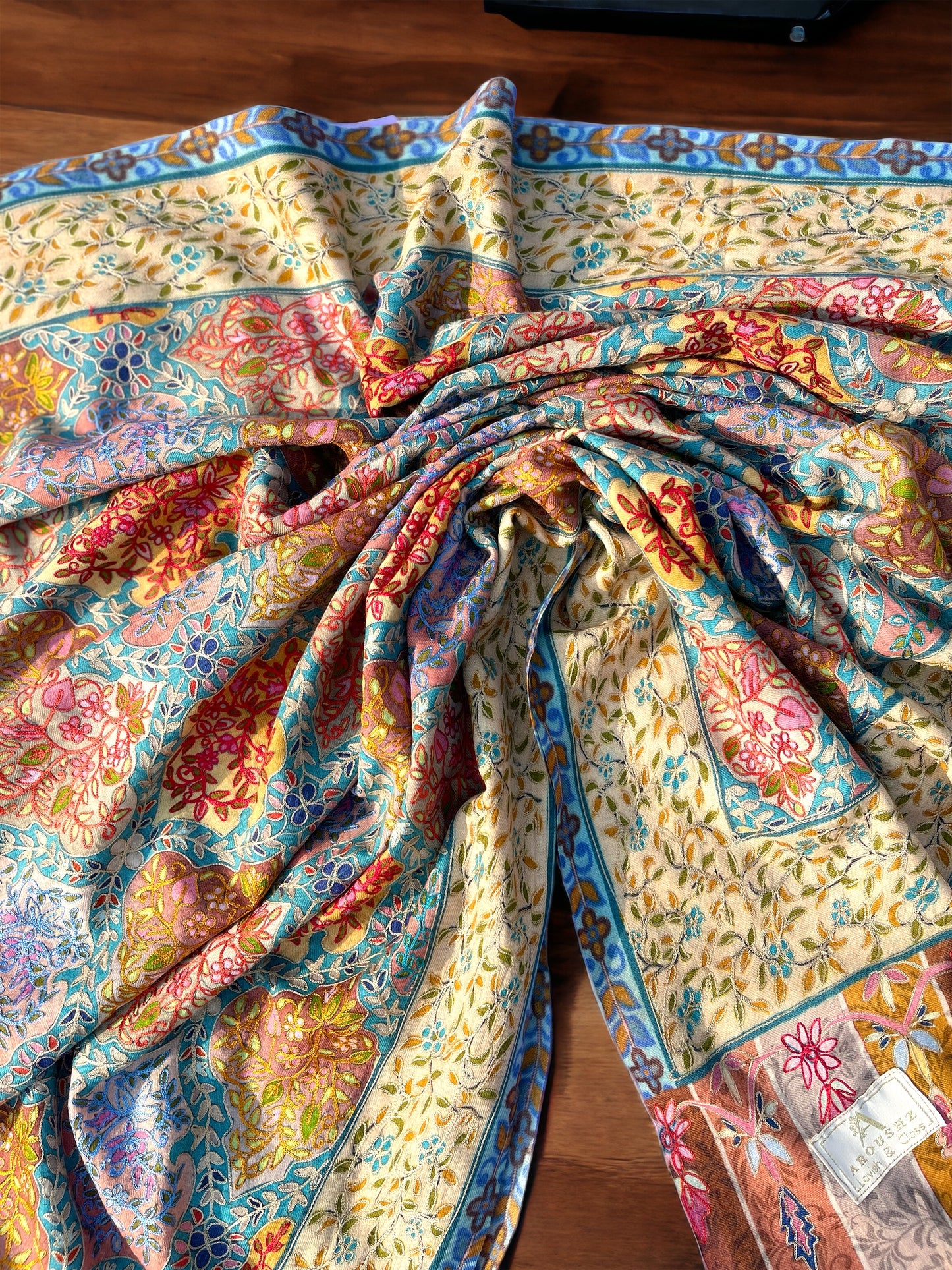 Pure Kalamkar Needle Work Pashmina