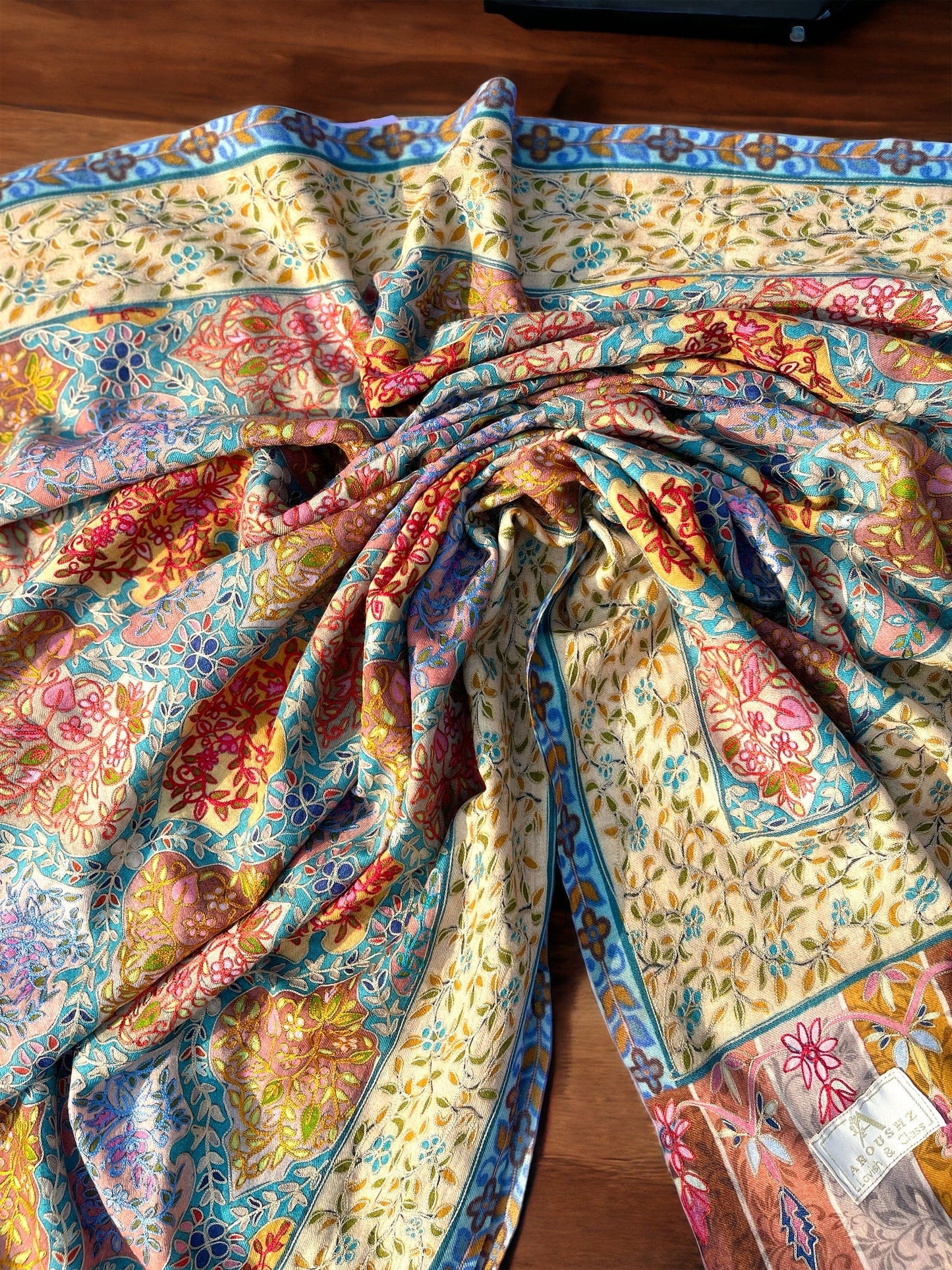 Pure Kalamkar Needle Work Pashmina