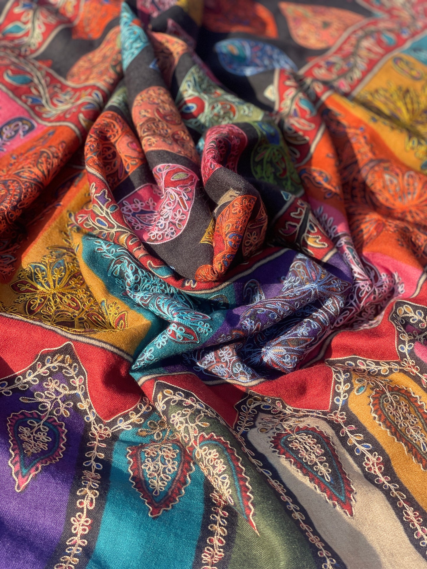 Kalamkar Needle Work Shawl
