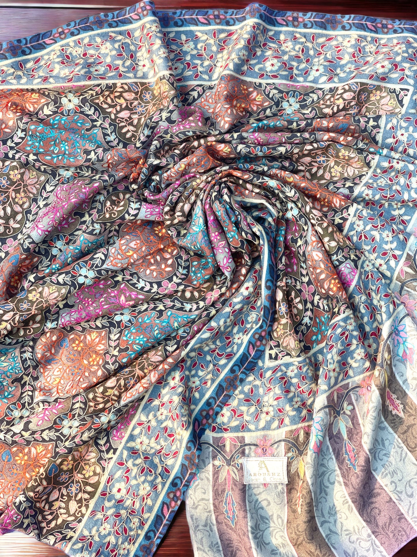 Needle Aari Work Kalamkar Shawl