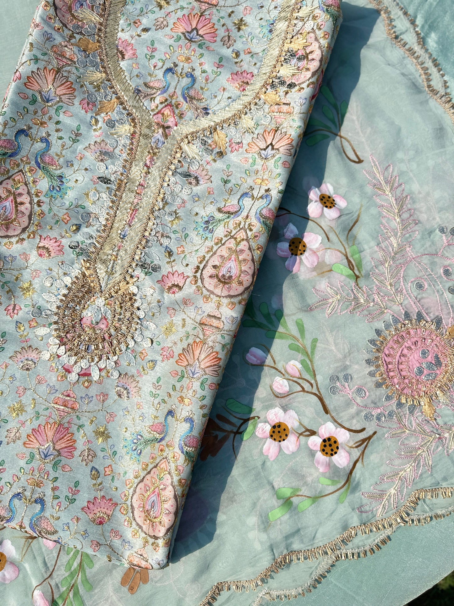 Hand Painted Pure Chinnon Silk Dress