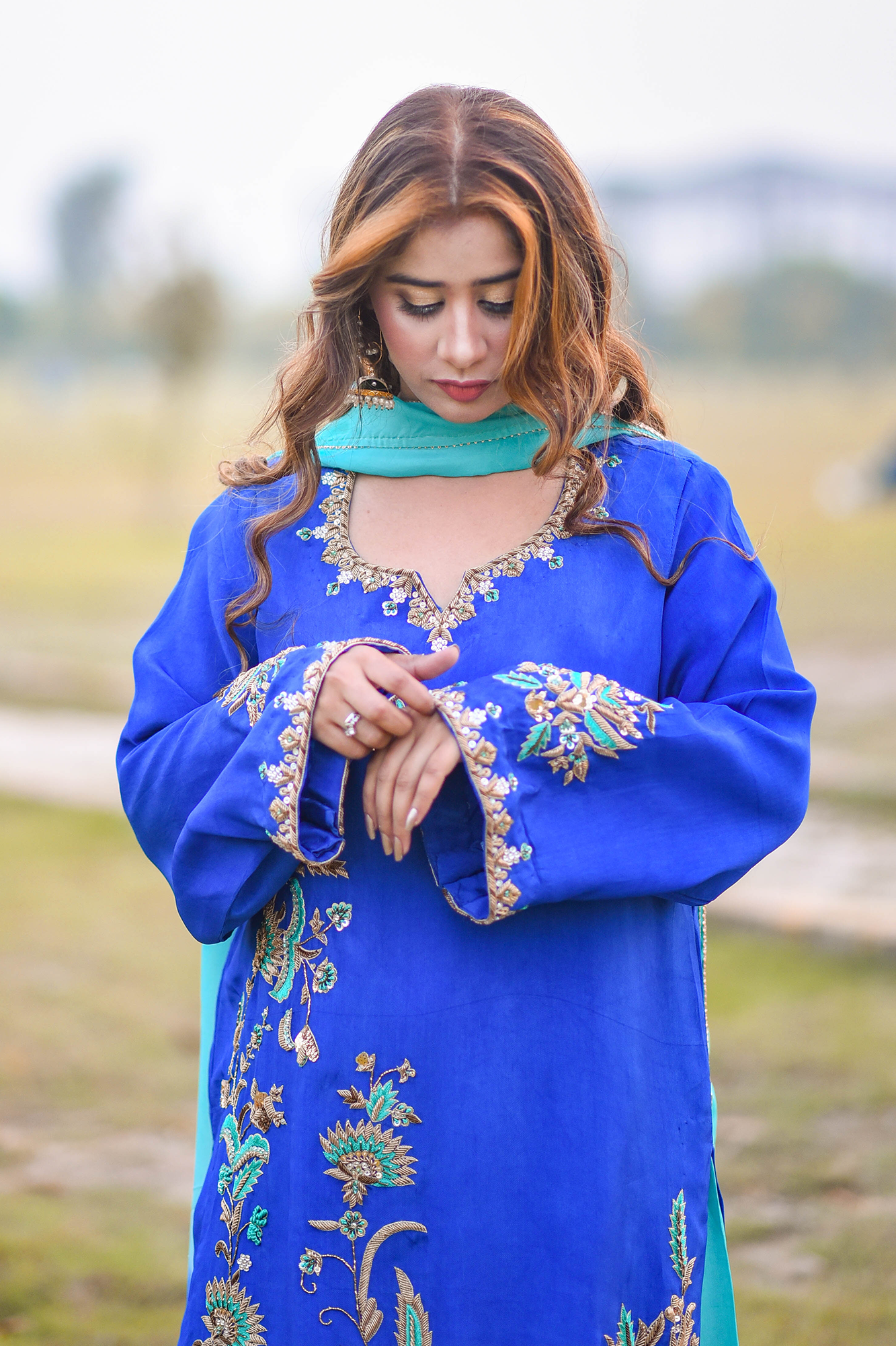 Elaina (03) Elegant Thread & Dabka Embellished Dress