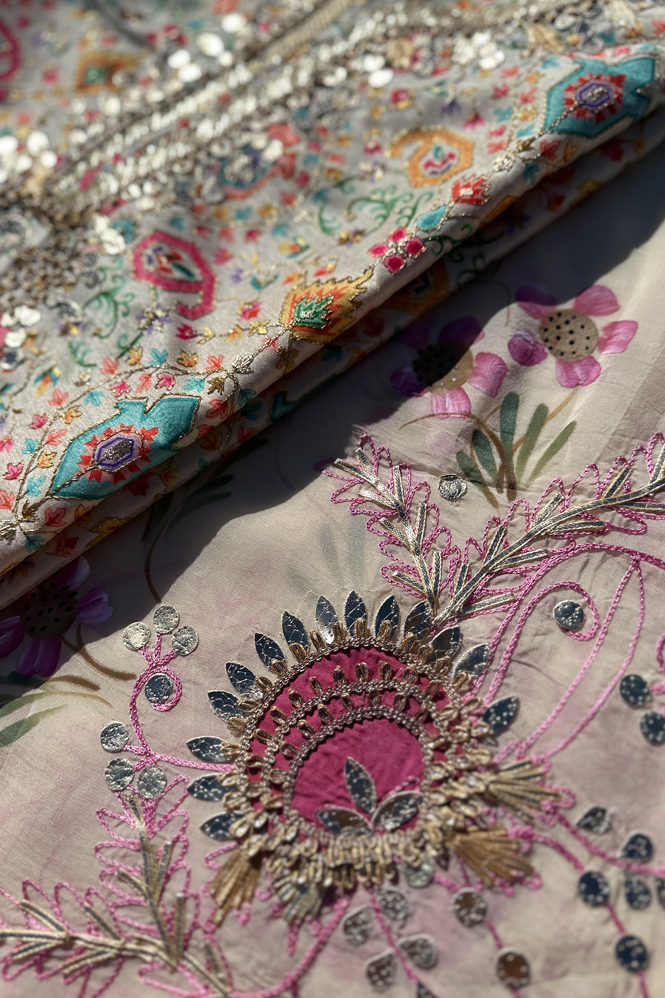 Hand Painted Pure Chinnon Silk.