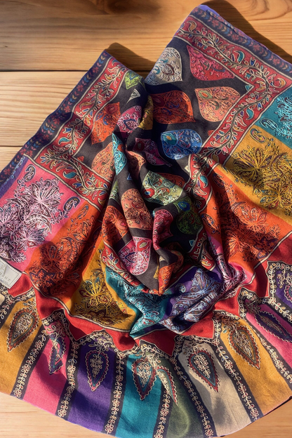 Kalamkar Needle Work Shawl