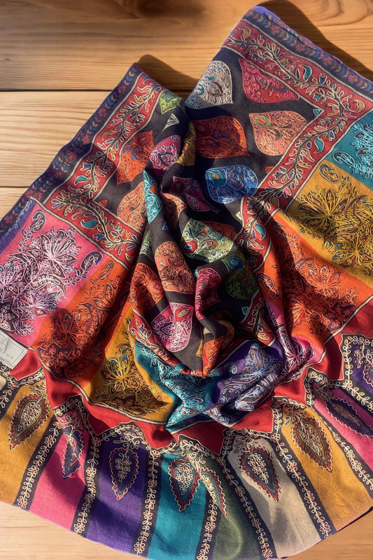 Kalamkar Needle Work Shawl