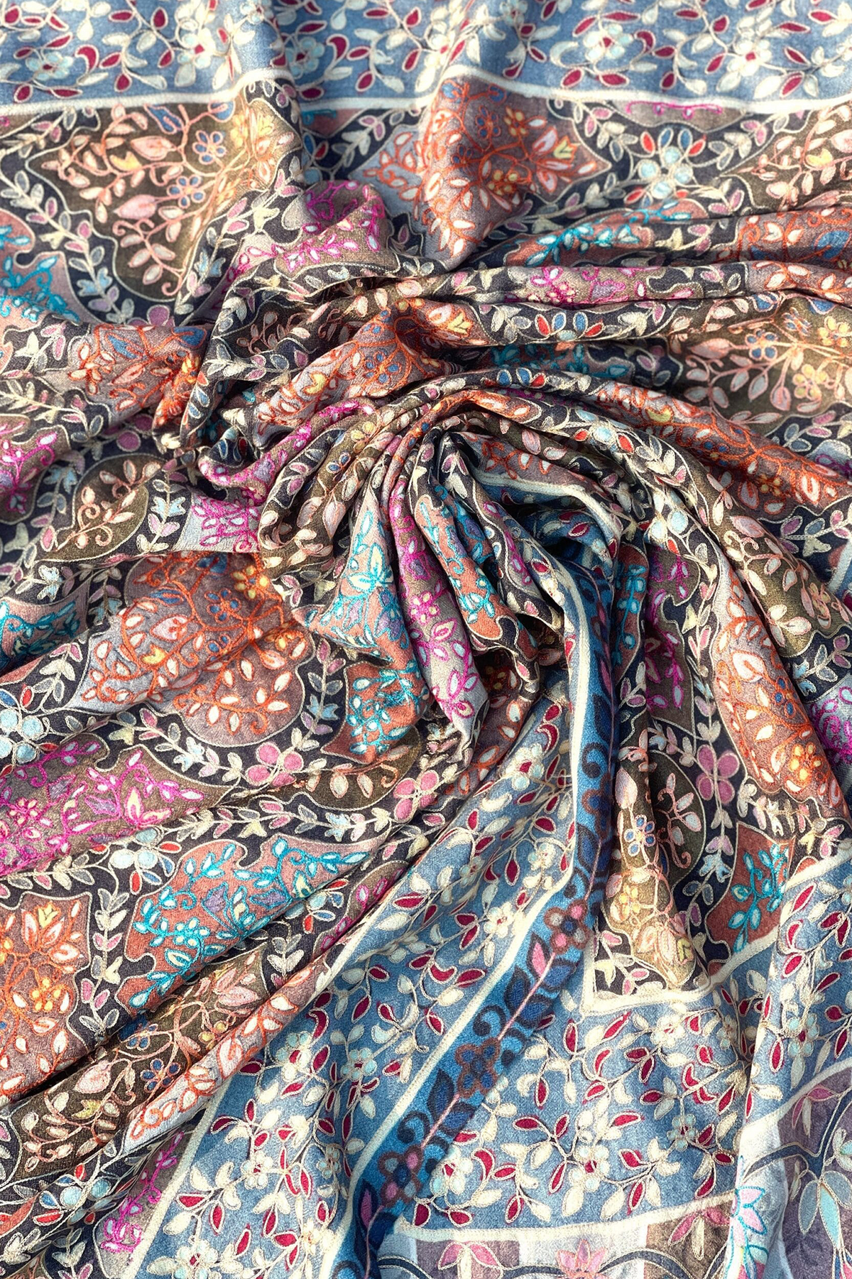 Needle Aari Work Kalamkar Shawl