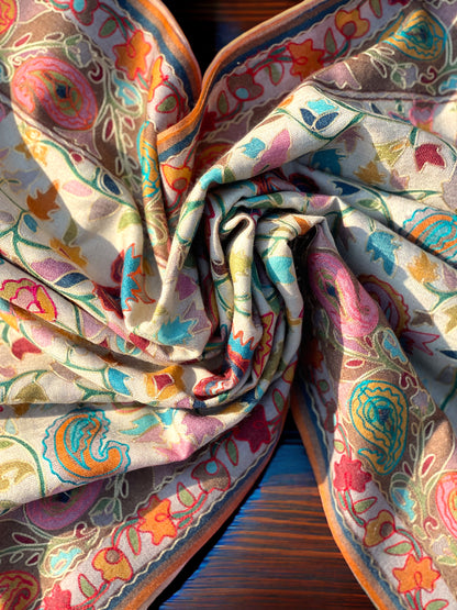 Needle Aari Work Kalamkar Stole