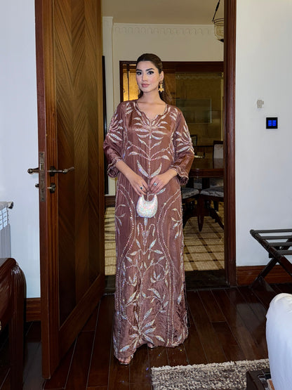 Elaina (02) Stone-Embellished Glamour Dress