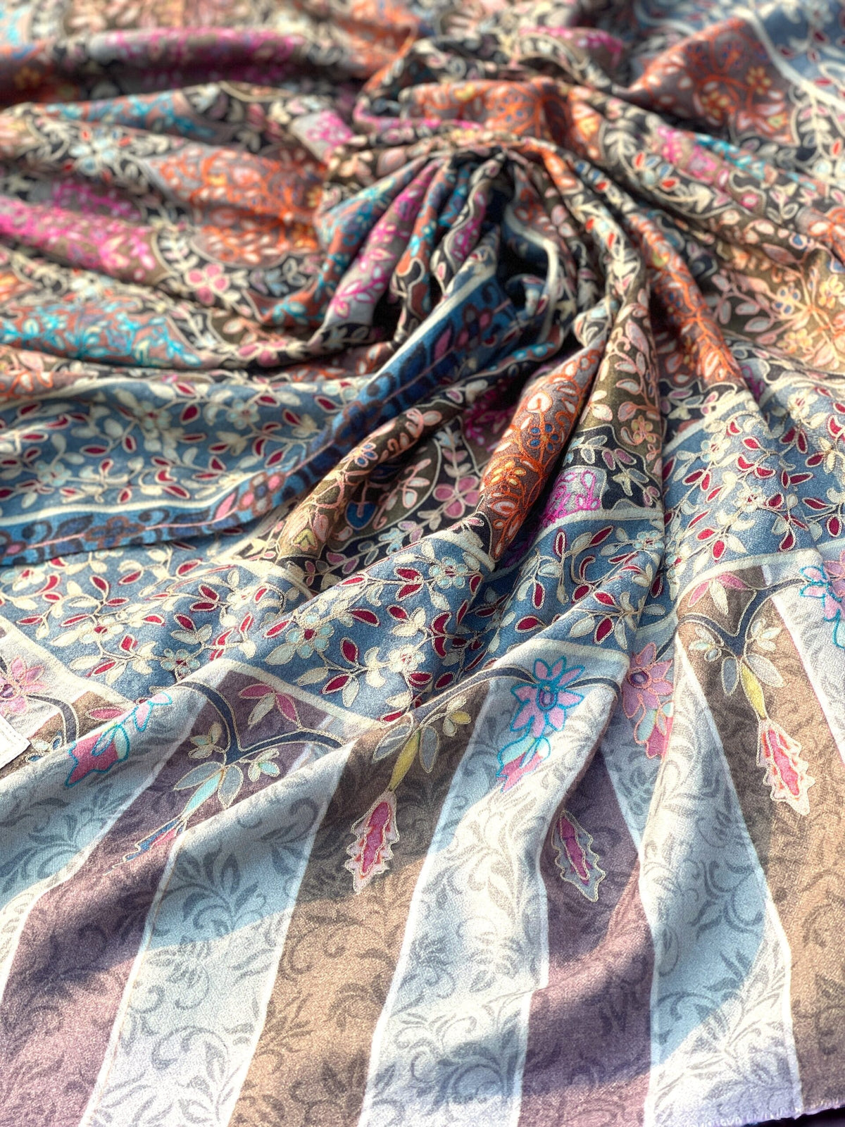 Needle Aari Work Kalamkar Shawl