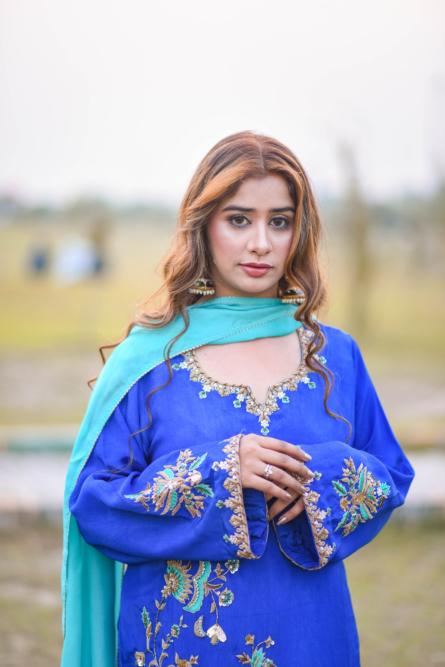 Elaina (03) Elegant Thread & Dabka Embellished Dress