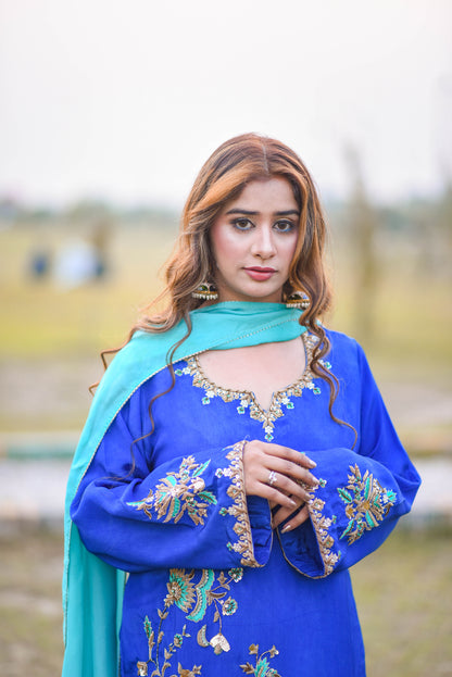 Elaina (03) Elegant Thread & Dabka Embellished Dress