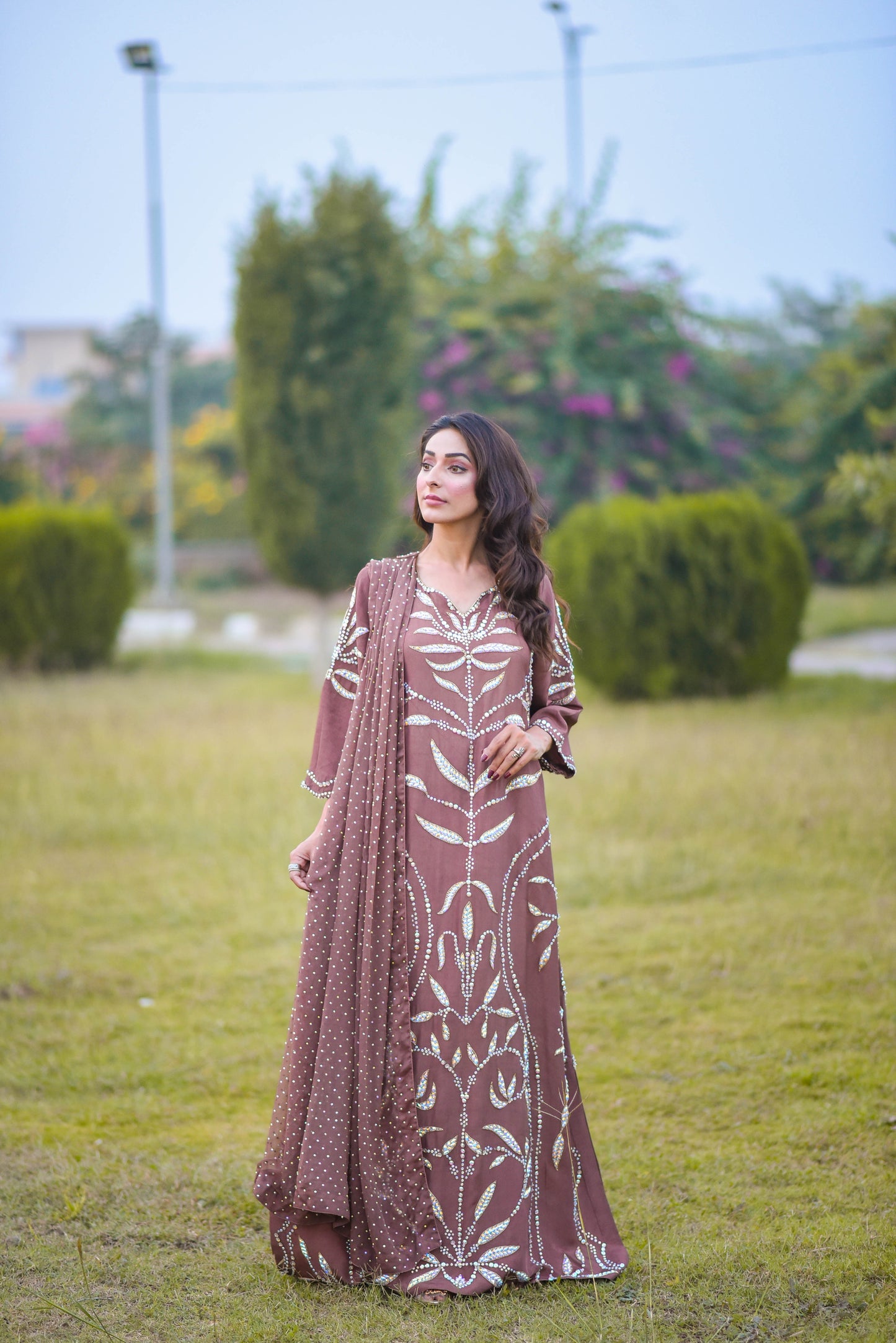 Elaina (02) Stone-Embellished Glamour Dress