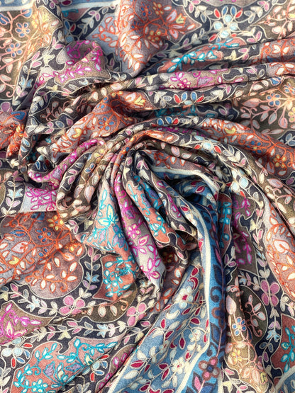 Needle Aari Work Kalamkar Shawl