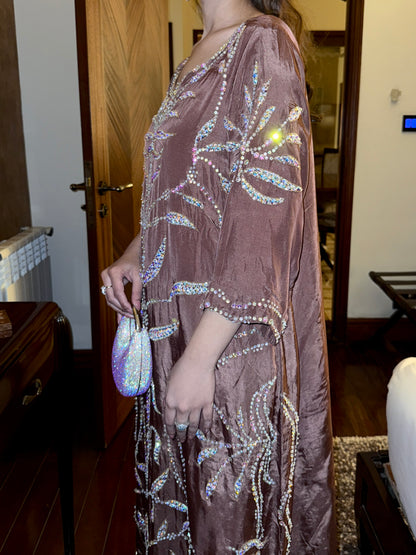 Elaina (02) Stone-Embellished Glamour Dress