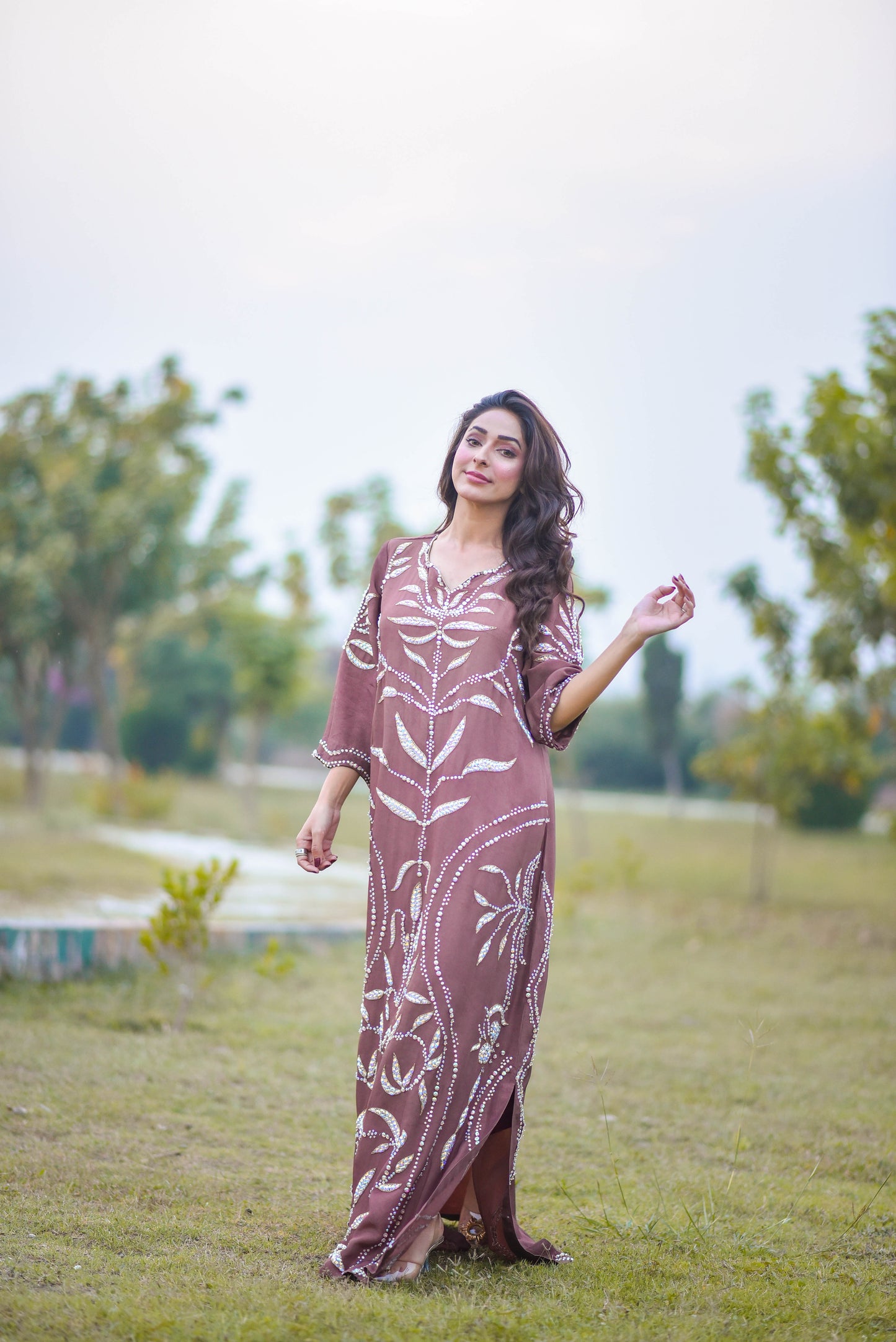 Elaina (02) Stone-Embellished Glamour Dress