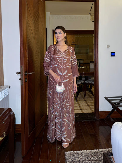 Elaina (02) Stone-Embellished Glamour Dress