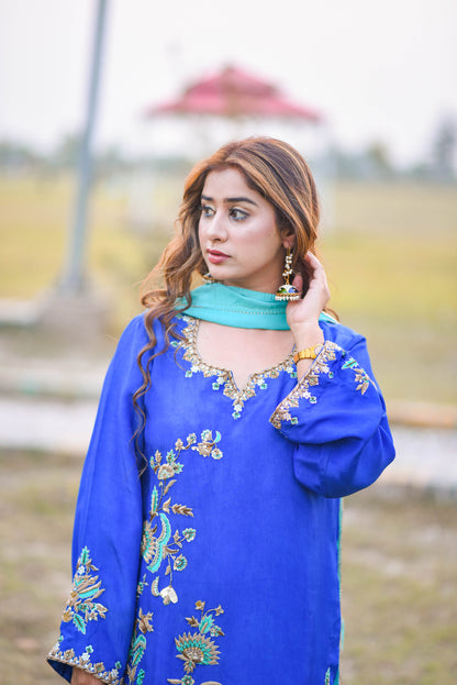 Elaina (03) Elegant Thread & Dabka Embellished Dress