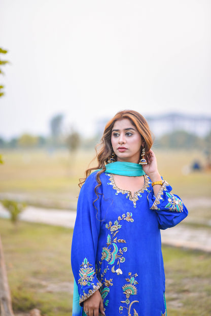 Elaina (03) Elegant Thread & Dabka Embellished Dress