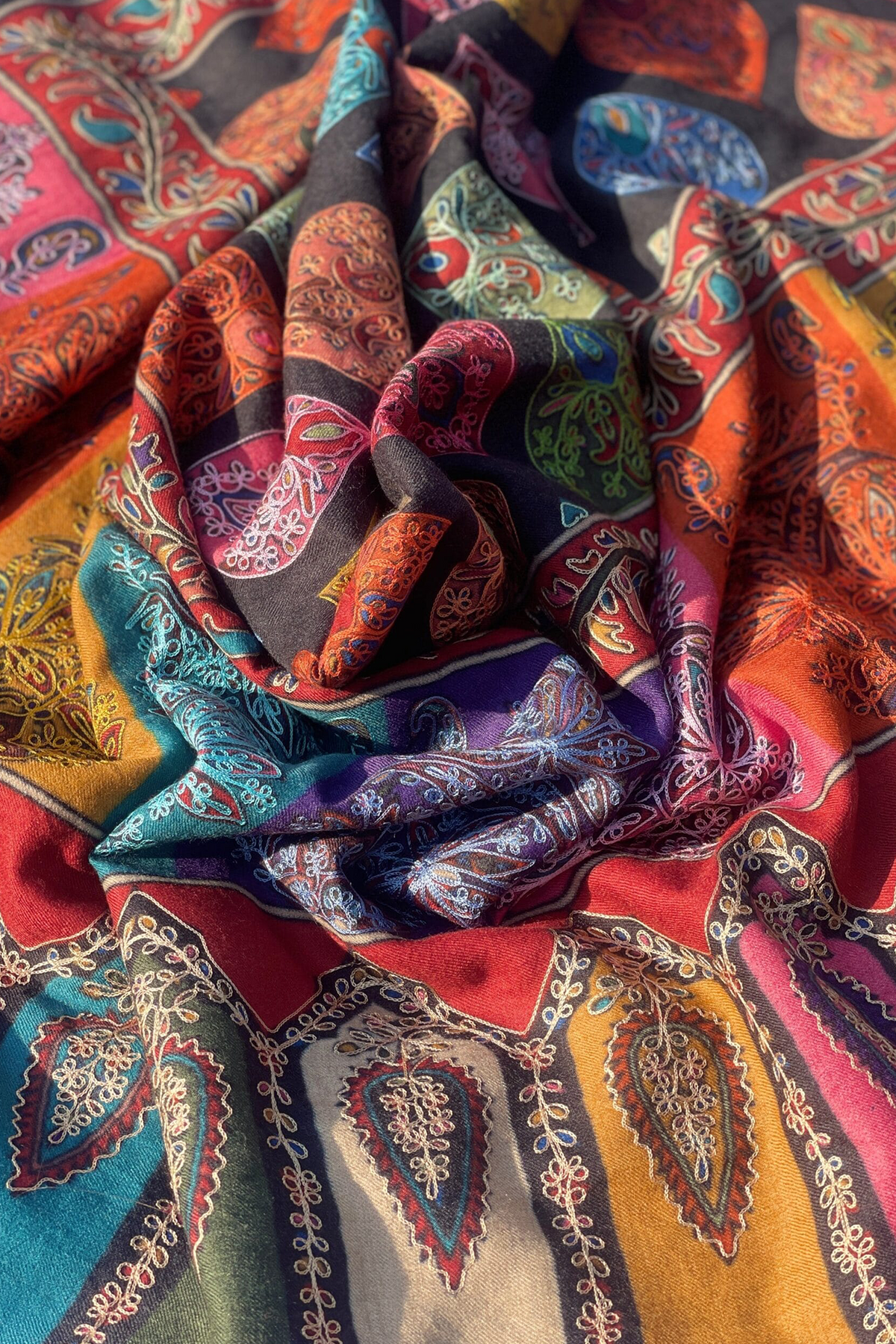 Kalamkar Needle Work Shawl