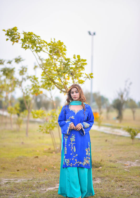 Elaina (03) Elegant Thread & Dabka Embellished Dress