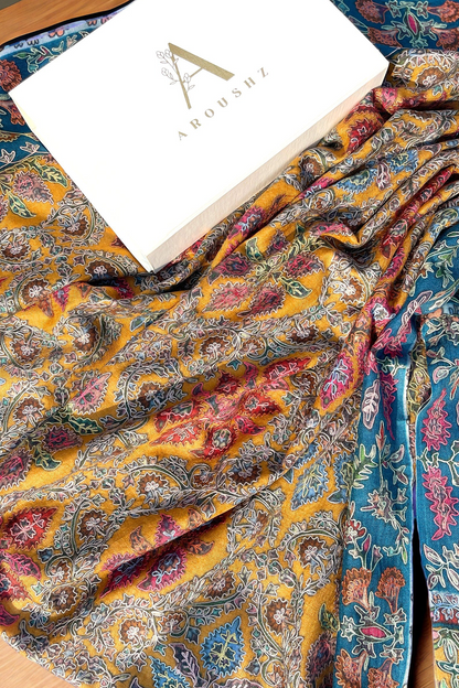 Pure Kalamkar Needle Work Pashmina Shawl