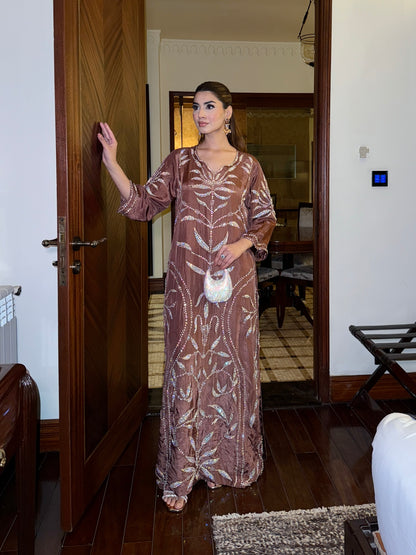 Elaina (02) Stone-Embellished Glamour Dress