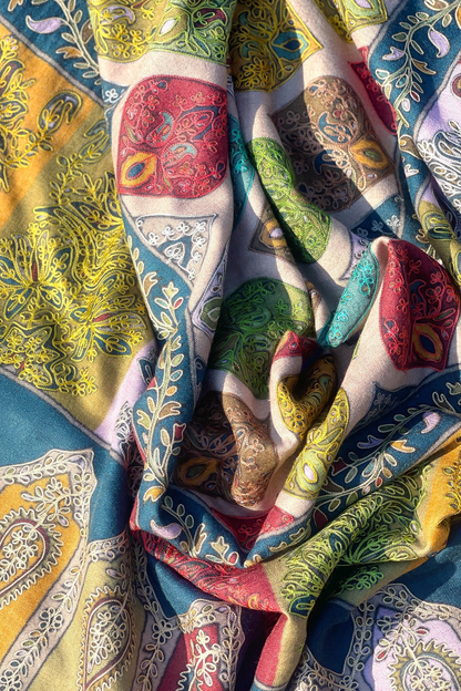 Kalamkar Needle Work Shawl