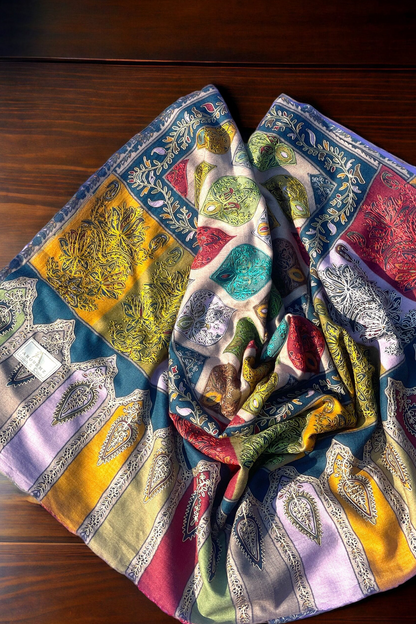 Kalamkar Needle Work Shawl
