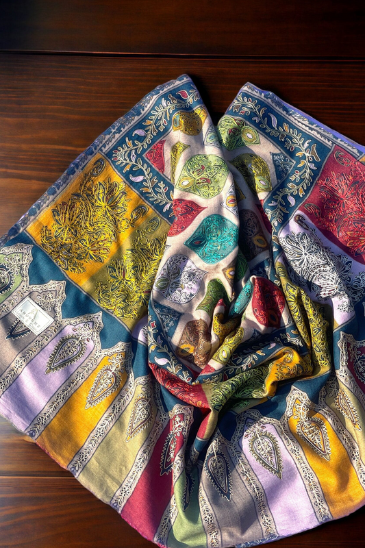 Kalamkar Needle Work Shawl