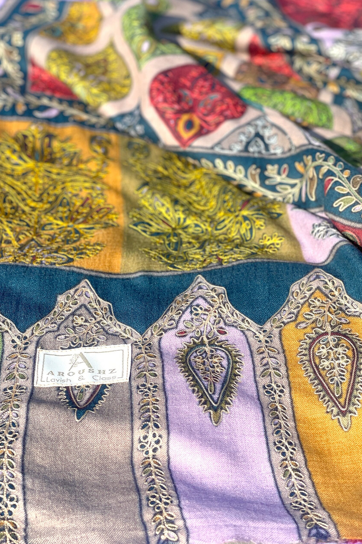 Kalamkar Needle Work Shawl