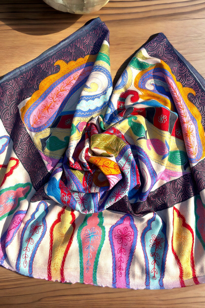 Kalamkar Needle Aari Work Shawl