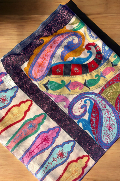 Kalamkar Needle Aari Work Shawl