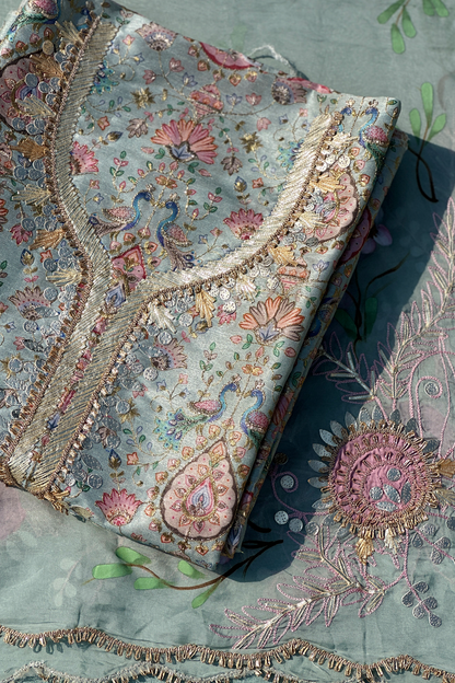 Hand Painted Pure Chinnon Silk Dress