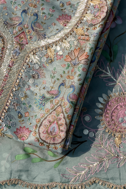 Hand Painted Pure Chinnon Silk Dress