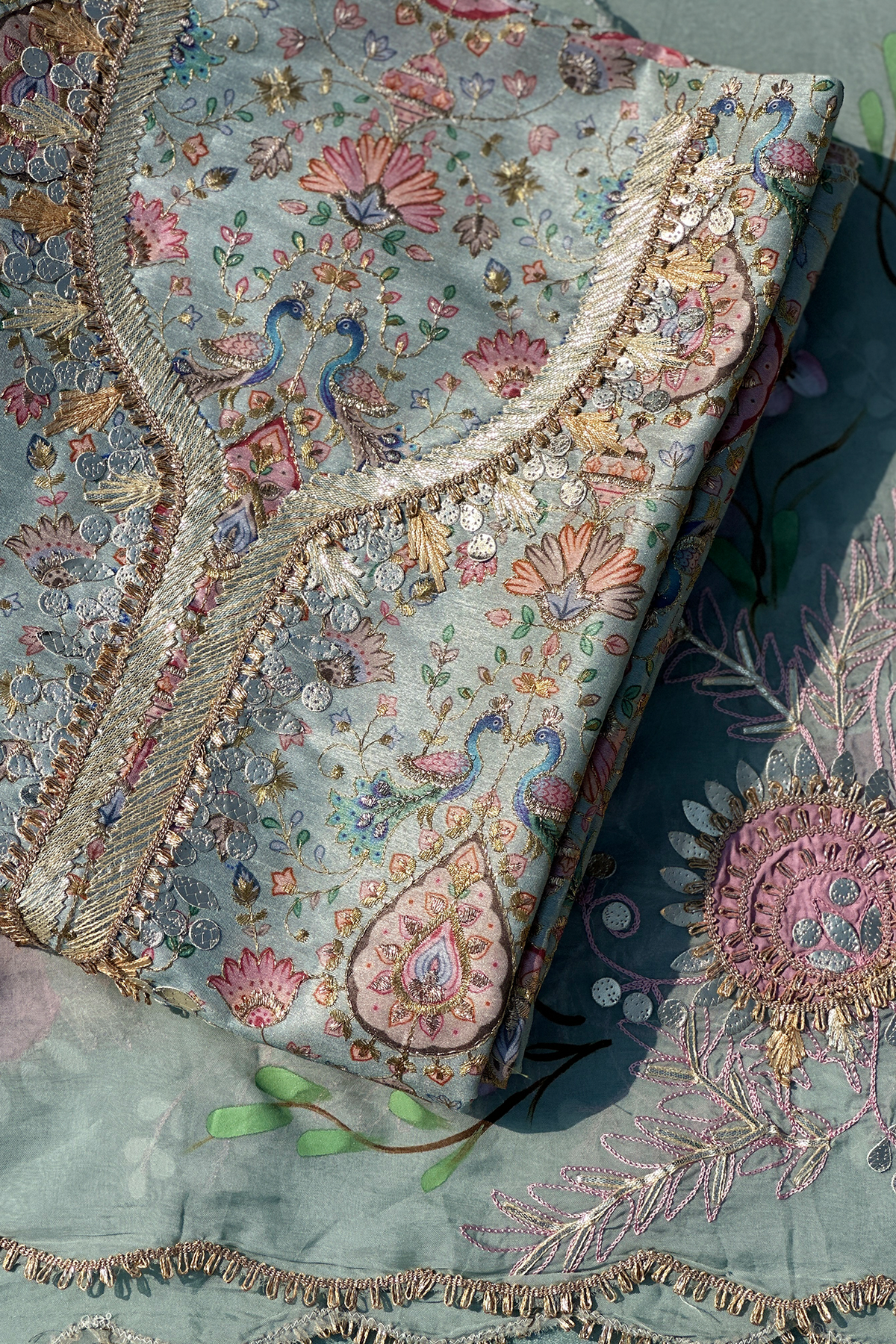 Hand Painted Pure Chinnon Silk Dress