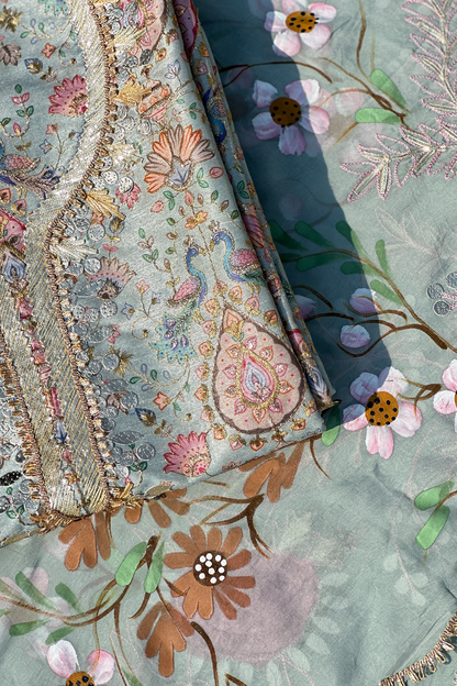Hand Painted Pure Chinnon Silk Dress