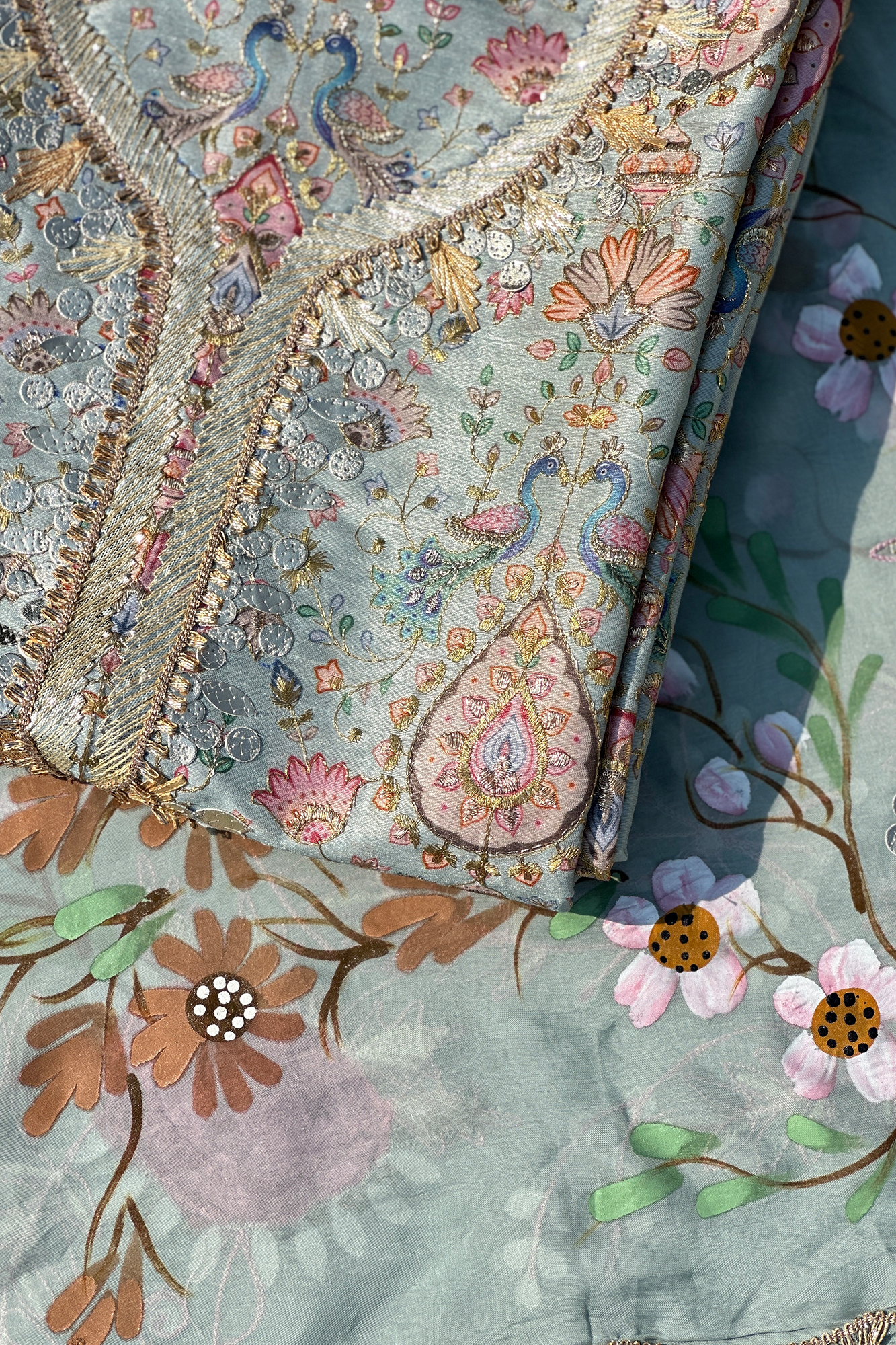 Hand Painted Pure Chinnon Silk Dress