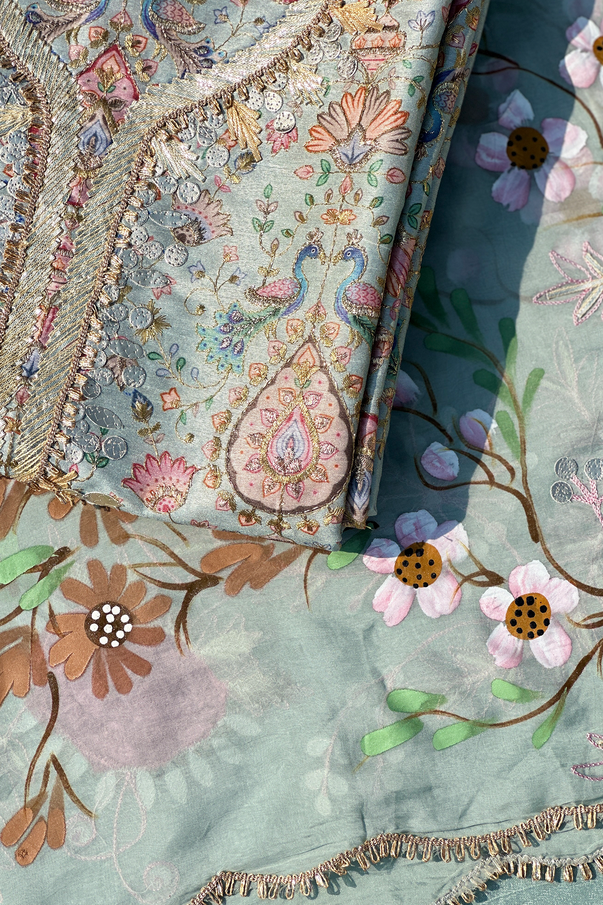 Hand Painted Pure Chinnon Silk Dress