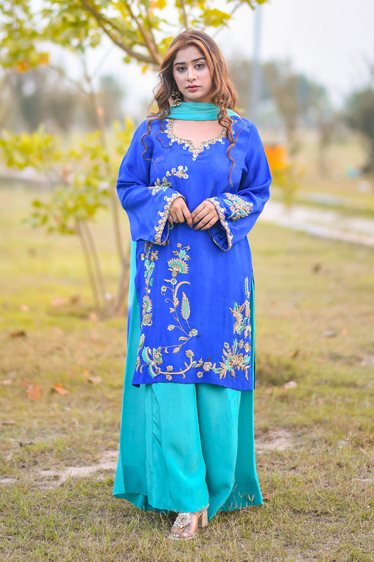 Elaina (03) Elegant Thread & Dabka Embellished Dress
