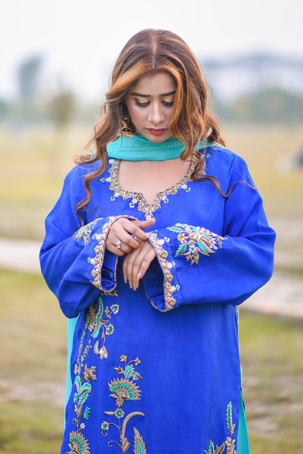 Elaina (03) Elegant Thread & Dabka Embellished Dress