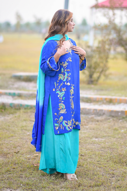 Elaina (03) Elegant Thread & Dabka Embellished Dress