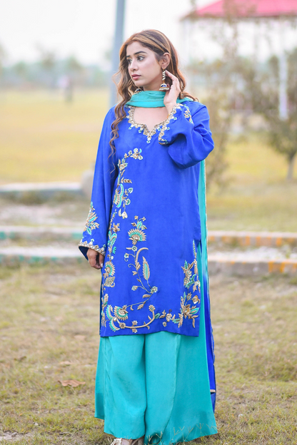 Elaina (03) Elegant Thread & Dabka Embellished Dress