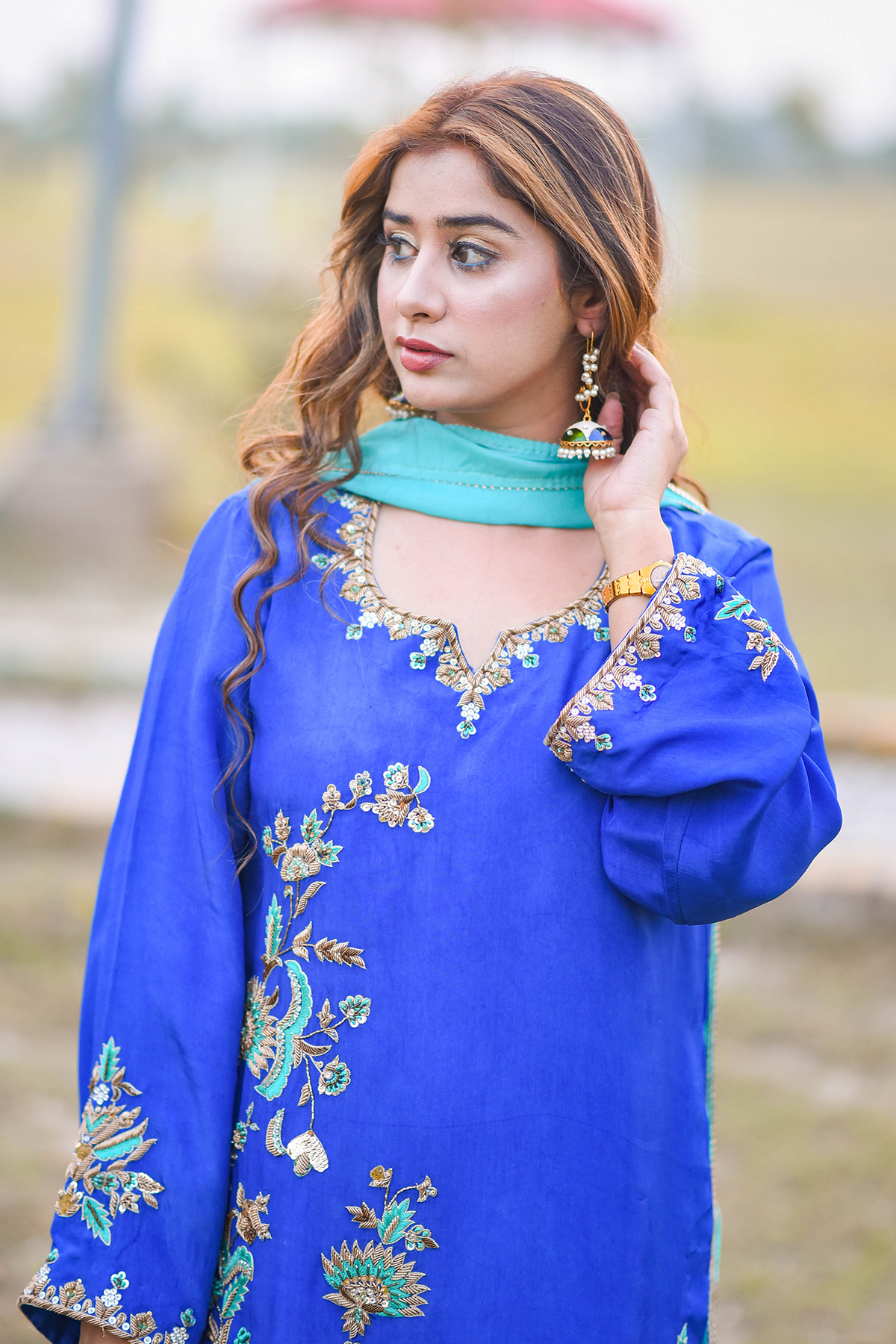 Elaina (03) Elegant Thread & Dabka Embellished Dress