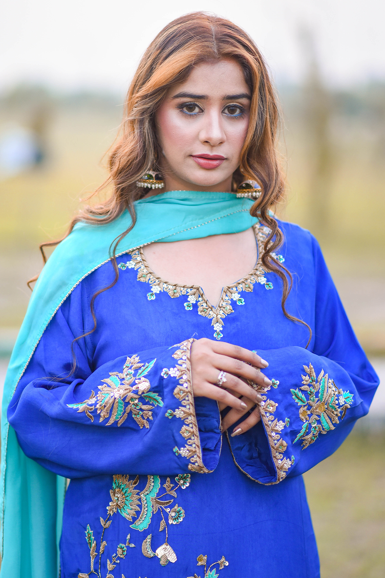 Elaina (03) Elegant Thread & Dabka Embellished Dress