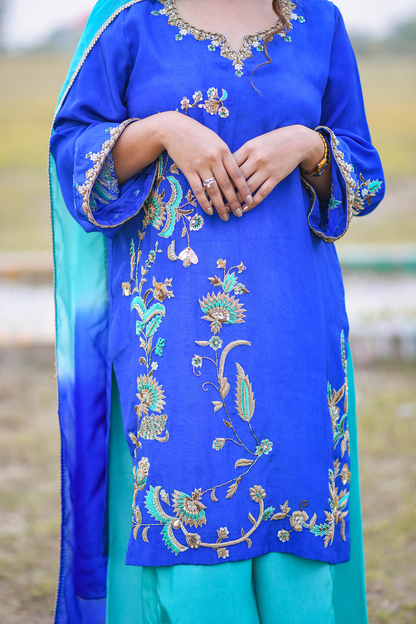 Elaina (03) Elegant Thread & Dabka Embellished Dress