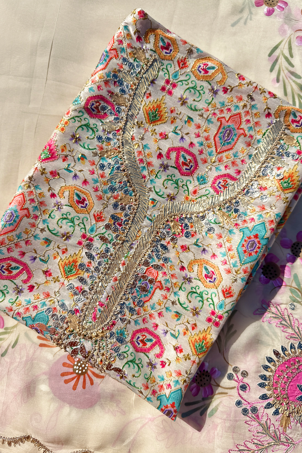 Hand Painted Pure Chinnon Silk.