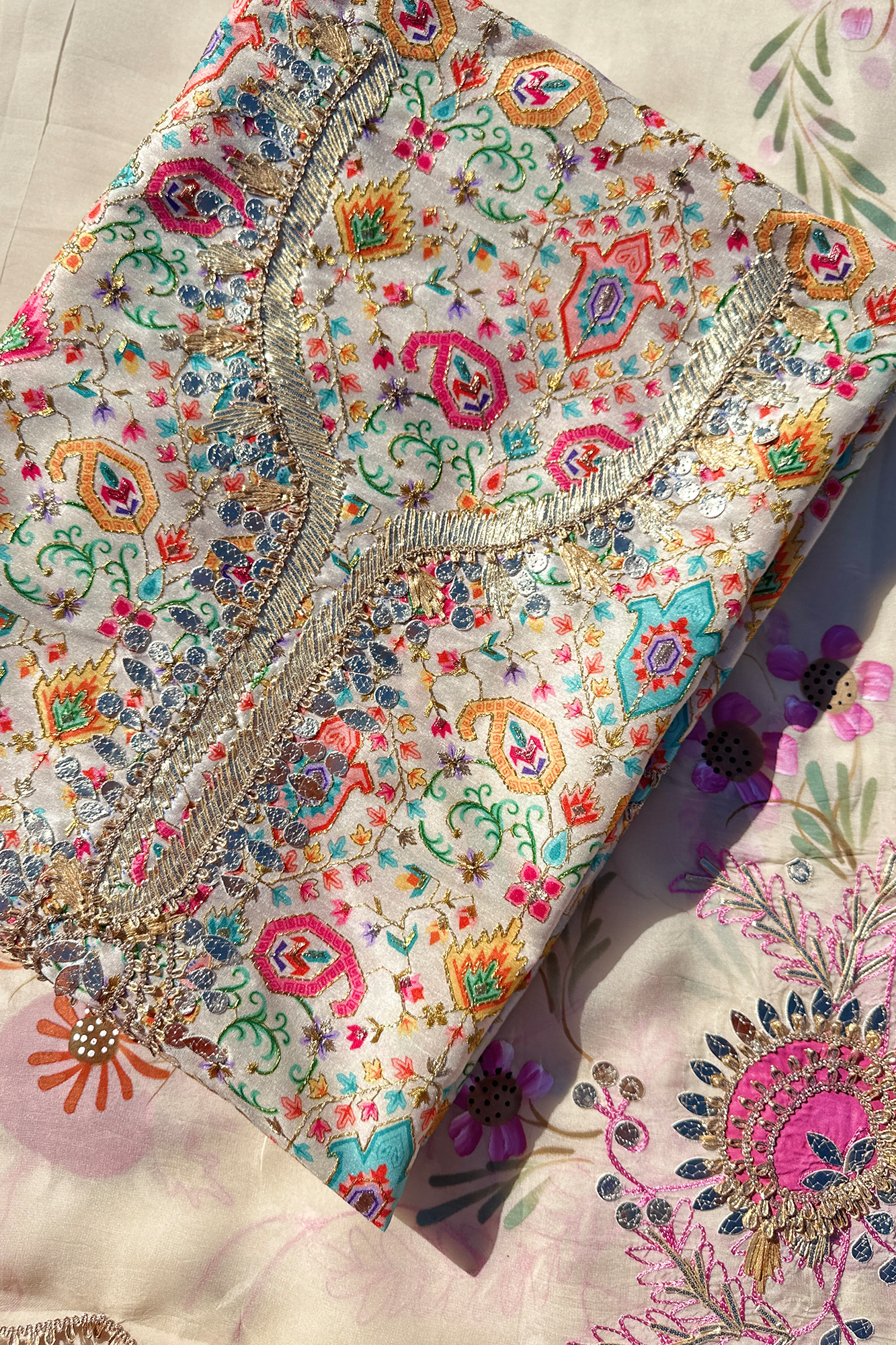 Hand Painted Pure Chinnon Silk.