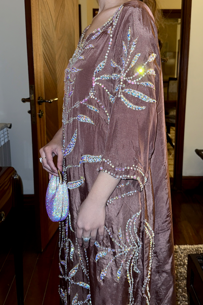 Elaina (02) Stone-Embellished Glamour Dress