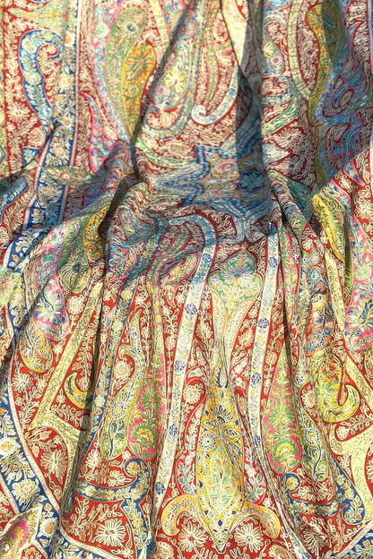 Heavy Embroidered Kalamkar Pashmina Shawl